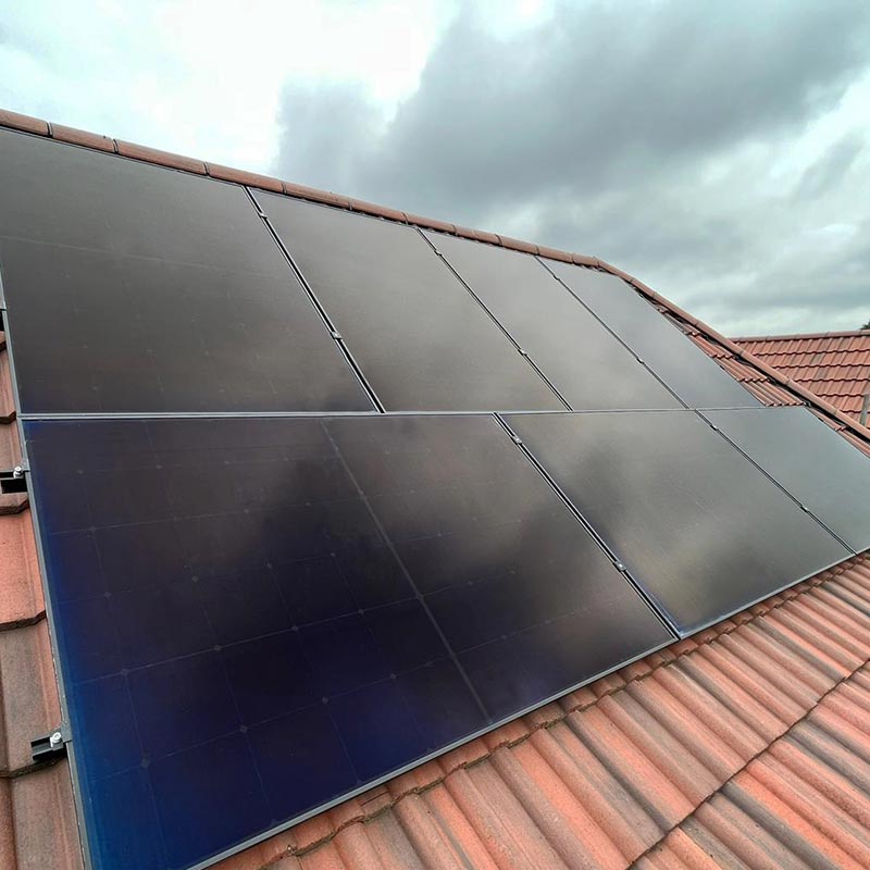 solar panels on roof