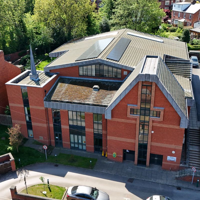 Solar panels on a church